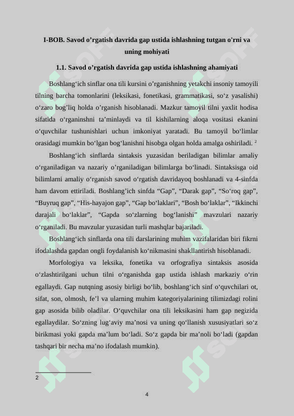 Savod o’rgatish davrida gap ustida ishlash 5