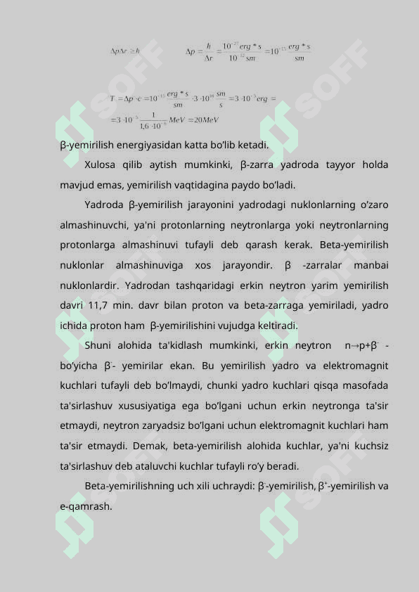 Bеta-yemirilish turlari 3