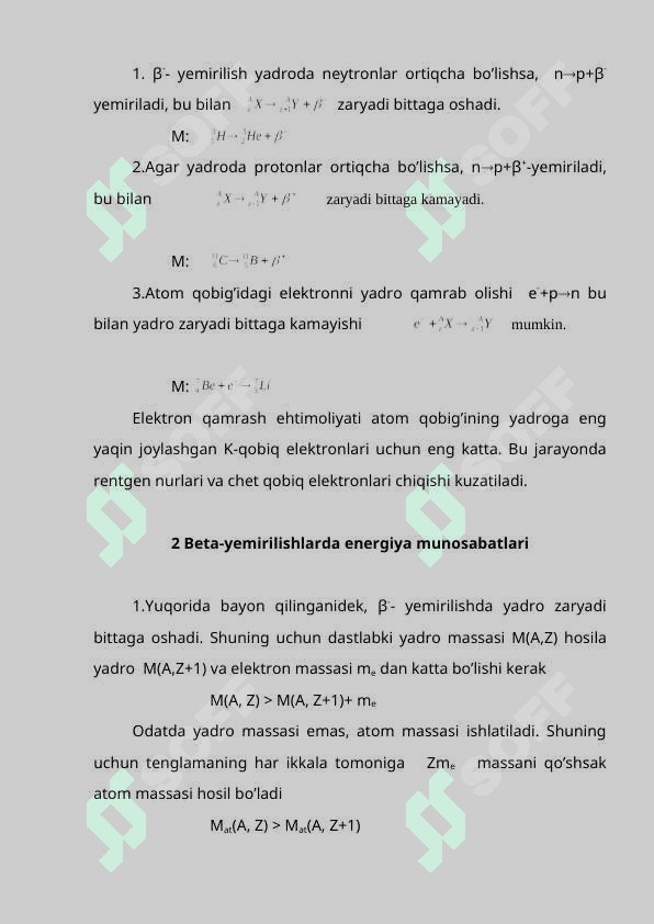 Bеta-yemirilish turlari 4