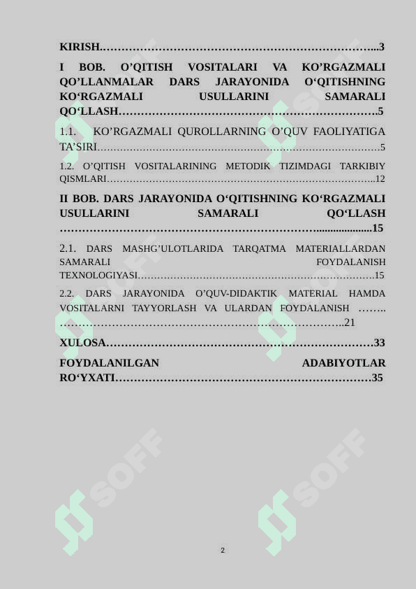 O’QISH DARSLARIDA KO’RGAZMALI VOSITALARDAN FOYDALANISH 2