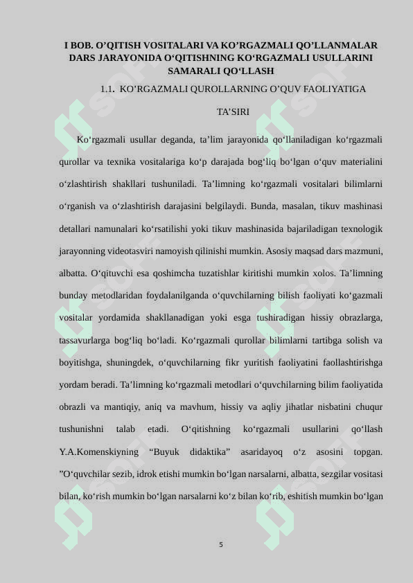 O’QISH DARSLARIDA KO’RGAZMALI VOSITALARDAN FOYDALANISH 5