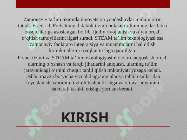 Frebelning didaktik tizimi va steam ta'lim texnologiyasini foydalanishda nima uchun vena diagrammasi t jadval bbb jadvali baliq skeleti qanday diagrammasi nilufar guli chizmasi klaster va boshqalar m 3