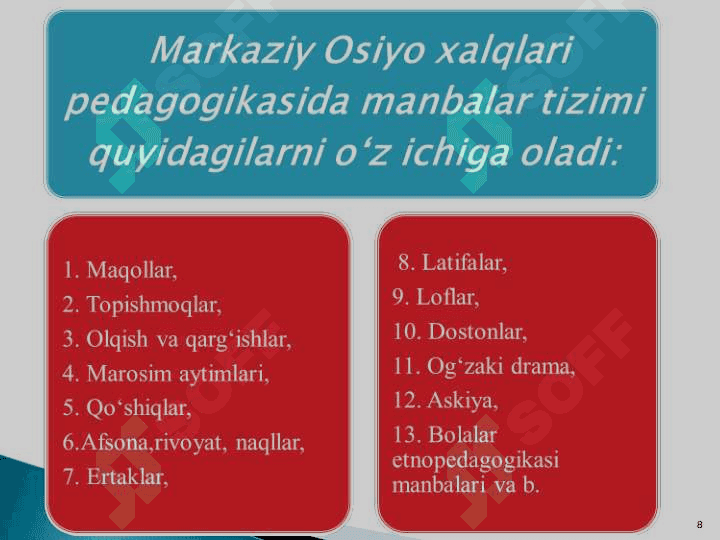 ETNOPEDAGOGIKA MANBALARI TIZIMI VA ULARNING XILMA-XILLIGI 8