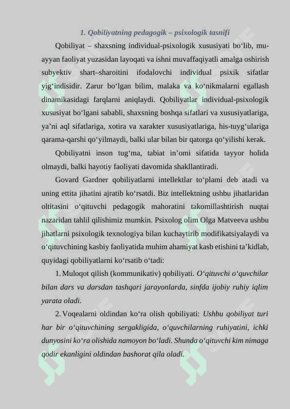 O‘qituvchi faoliyatida pedagogik qobiliyat 2