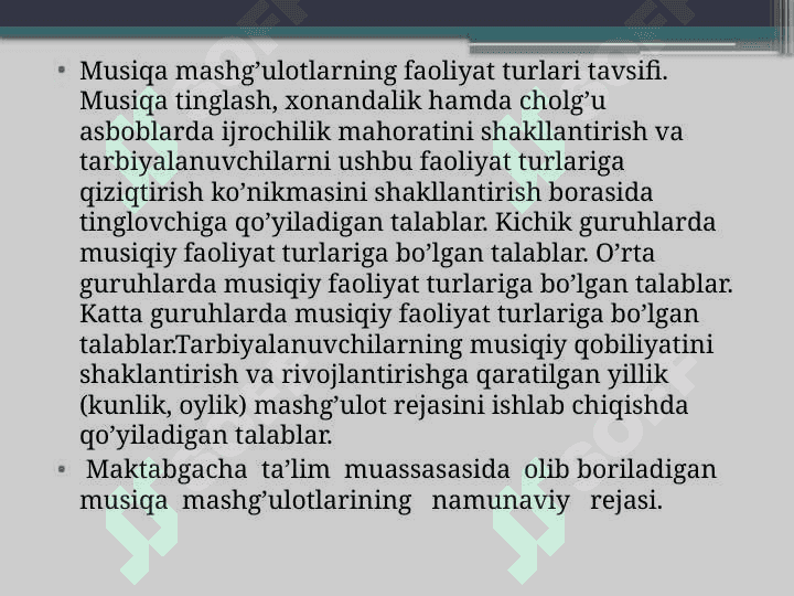 Maktabgacha tarbiya yoshidagi bolalarga musiqiy tarbiya berish uslublari 4