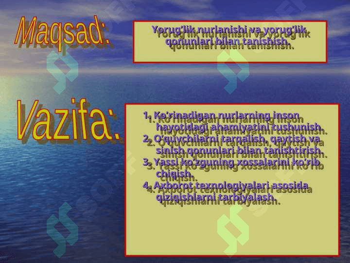 Yorug’lik va uning qonunlari 2