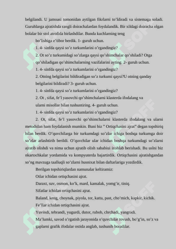 Sifat so'z turkumini o'rganish jarayonida o'quvchilar nutqini o'stirish 7