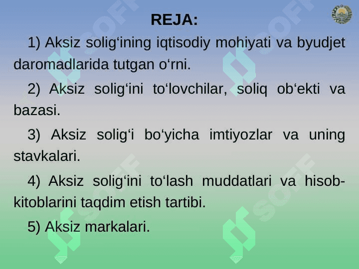 Aksiz solig’i 2