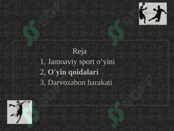 GANDBOL O'YINIDA  O`YINCHILARNI ALMASHTIRISH VA  O`YINCHILAR FORMASINI  OLMASHTIRISH 3