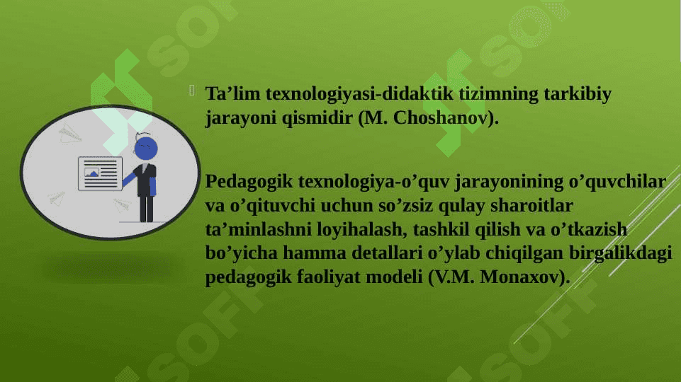 PEDAGOGIK TEXNOLOGIYALARI FANINING PREDMETI, MAQSAD VA VAZIFALARI, PEDAGOGIK TEXNOLOGIYALARNING METADOLOGIK ASOSLARI. 7