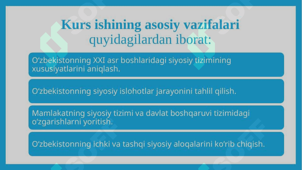 XX asr oxiri XXl asr boshlarida dunyoda yuz berayotgan  tub oʻzgarishlar sharoitda Oʻzbekiston 5