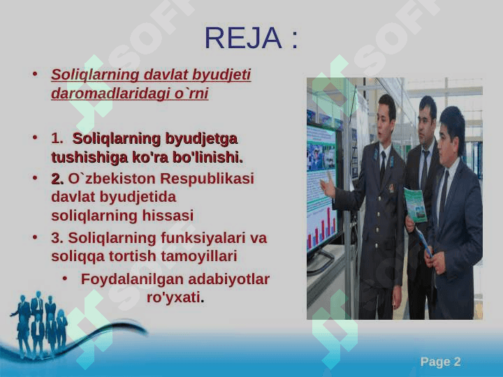 Soliqlarning davlat byudjeti daromadlaridagi o`rni 2