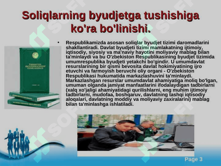 Soliqlarning davlat byudjeti daromadlaridagi o`rni 3