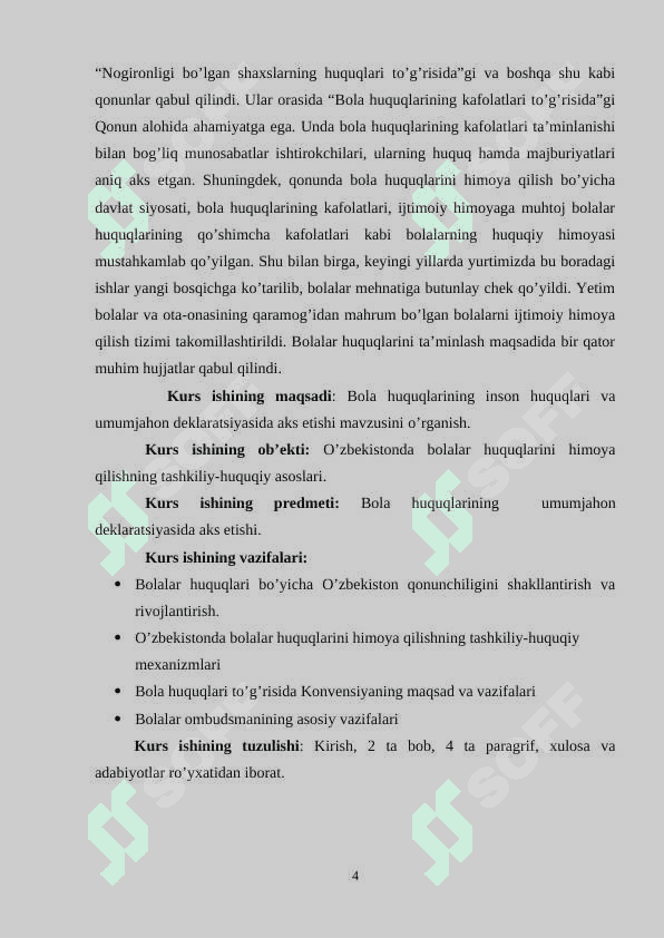 Bola huquqlarining inson huquqlari va umumjahon deklaratsiyasida aks etishi 4