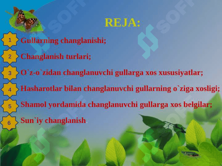 gullarning changlanishi 2