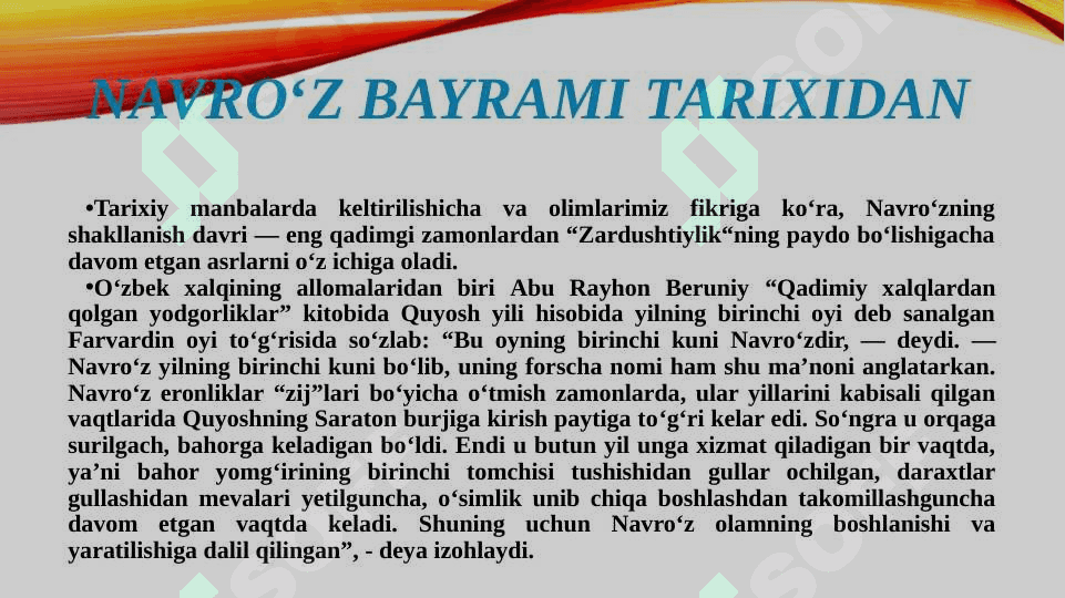 NAVRO`Z YANGILANISH VA YASHARISH BAYRAMI 4