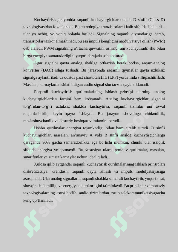 Raqamli kuchaytirish qurilmalari 8