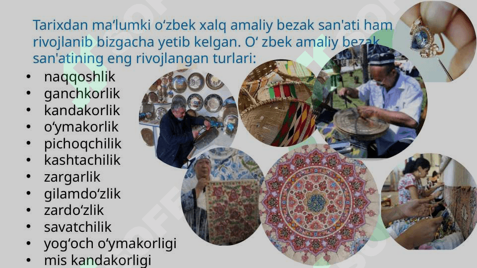 XALQ PEDAGOGIKASIDA XALQ  AMALIY SAN'ATI VA  MADANIYATINING O‘RNI. 4