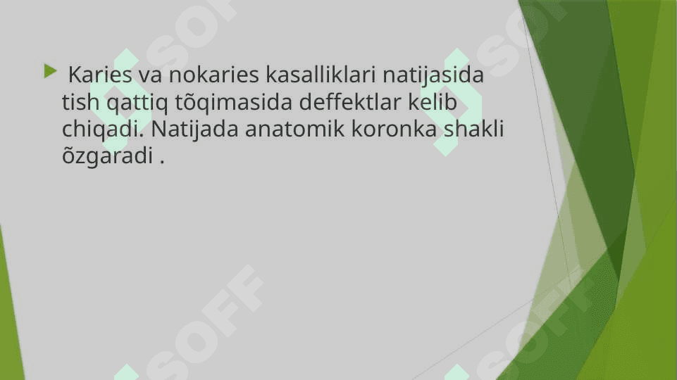 TISHLARNING QATTIQ TO`QIMALARI ZARARLAGANDA BEMORNI TEKSHIRISH USULLARI 8