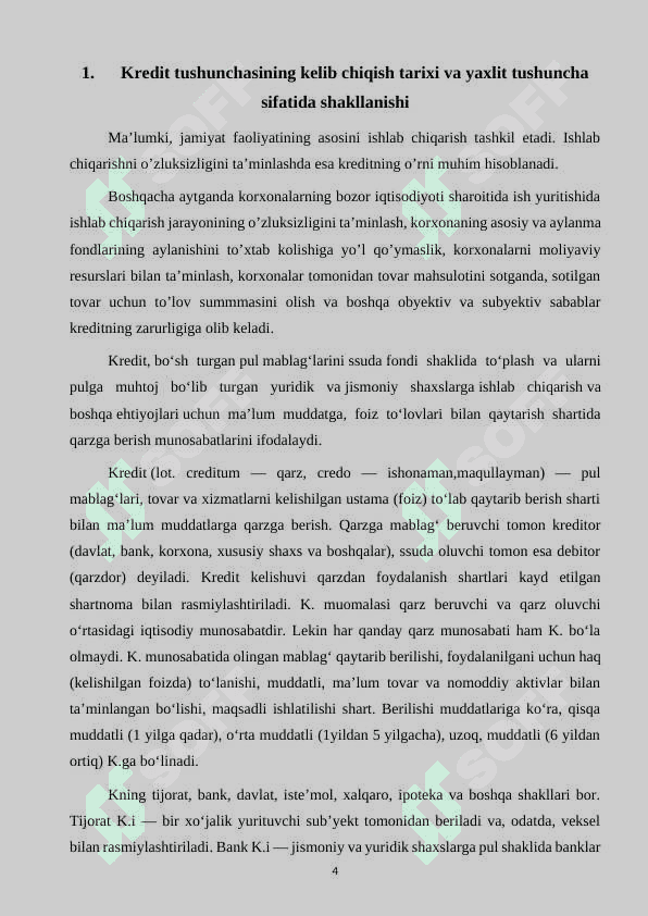 Kredit va uning hozirgi zamon shakllari 4