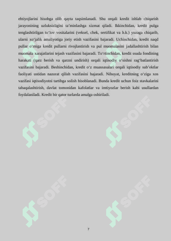 Kredit va uning hozirgi zamon shakllari 7