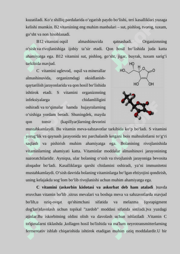 Vitaminlar. Fermentlarning tuzilishi va spetsefikligi. Allosterik fermentlar 4