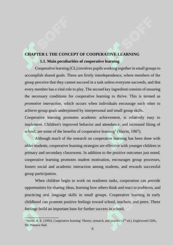 Developing cooperative learning in EFL 6