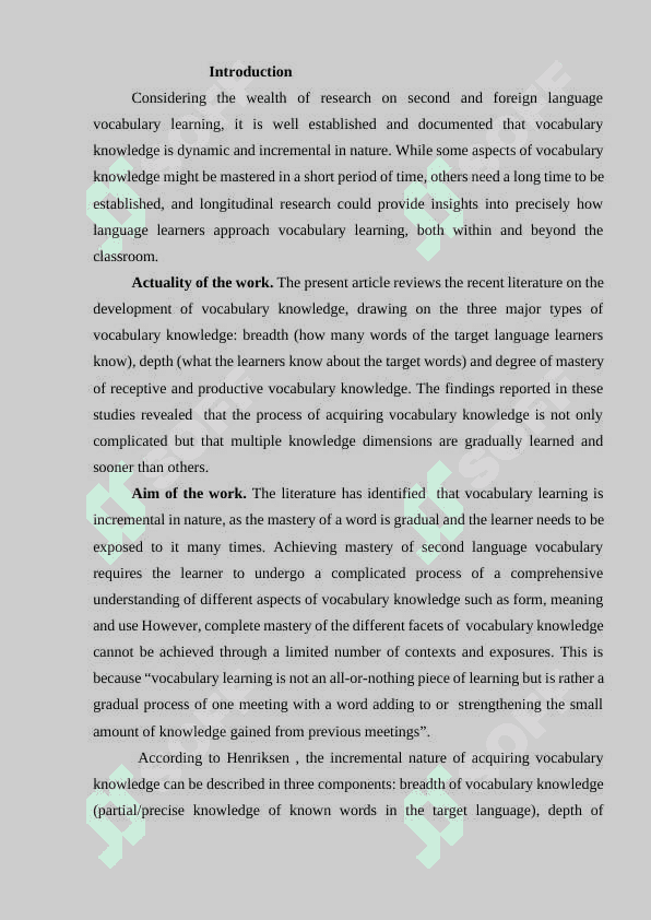 Vocabulary learning is incremental in nature (kurs ishi) 2