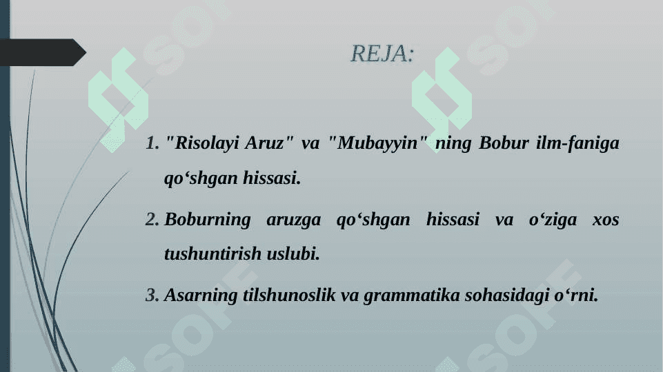 BOBURNING "RISOLAYI ARUZ" "MUBAYYIN" ASARLARI TAHLILI. 2