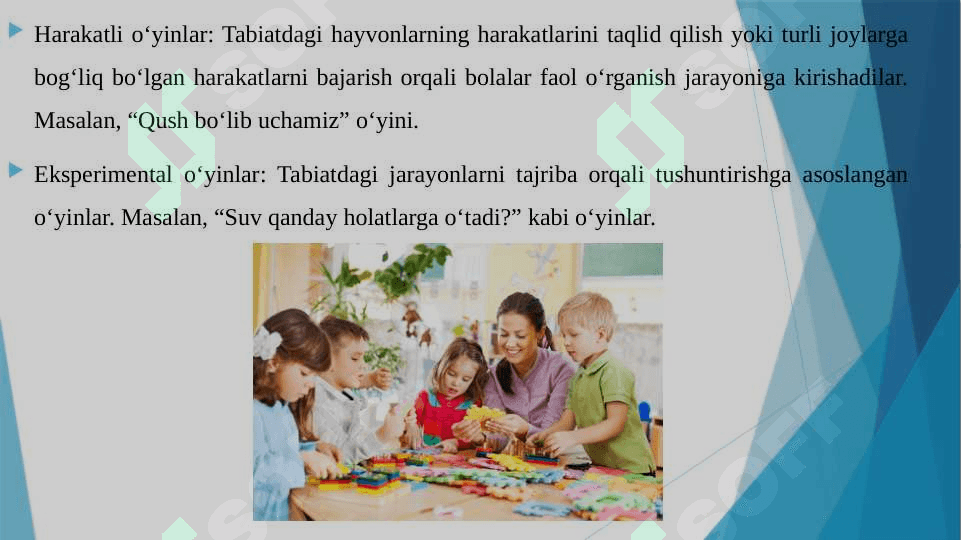 O'YINLAR ASOSIDA BOLALARNI TABIAT BILAN TANISHTIRISH TEXNOLOGIYASI. O'YINLARNI VUJUDGA KELISHI TARIXI 4