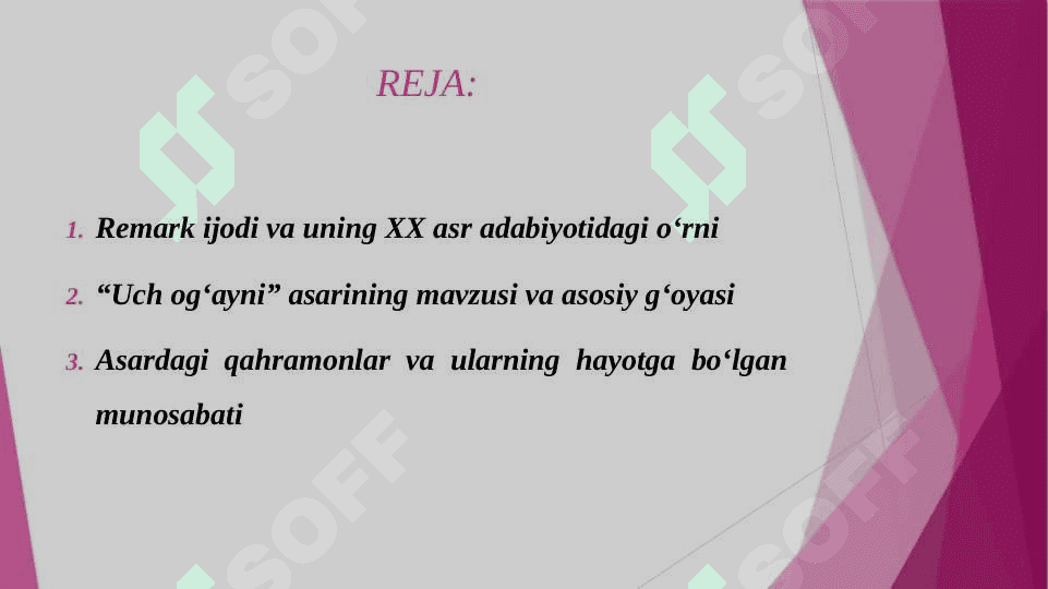REMARK "UCH OGʻAYNI" ASARIDA YOʻQOTILGAN AVLOD MASALASI. 2