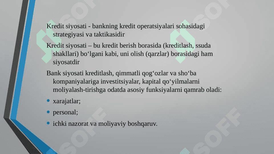 RIVOJLANGAN MAMLAKATLAR BANK AMALIYOTIDA KREDIT SIYOSATI VA UNING O'ZIGA XOS XUSUSIYATLARI 2