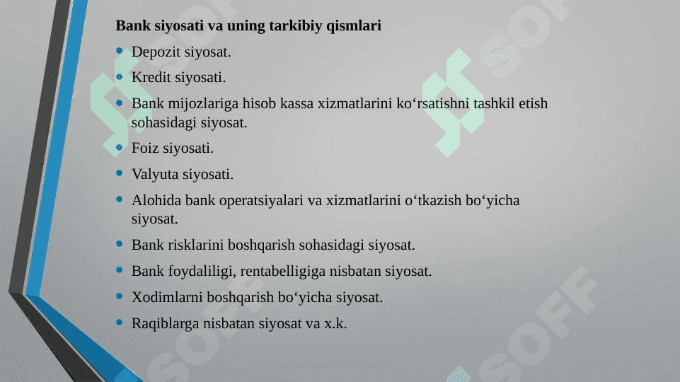 RIVOJLANGAN MAMLAKATLAR BANK AMALIYOTIDA KREDIT SIYOSATI VA UNING O'ZIGA XOS XUSUSIYATLARI 3