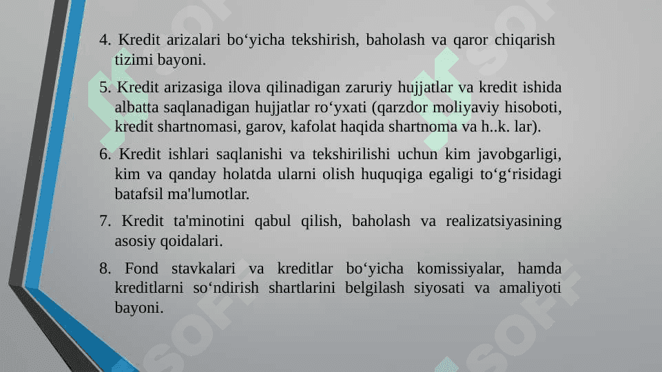 RIVOJLANGAN MAMLAKATLAR BANK AMALIYOTIDA KREDIT SIYOSATI VA UNING O'ZIGA XOS XUSUSIYATLARI 6