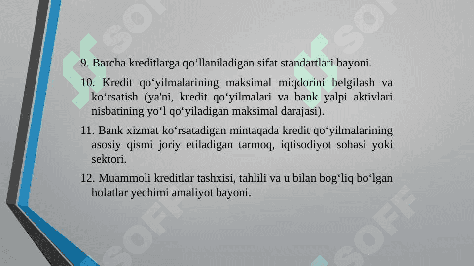 RIVOJLANGAN MAMLAKATLAR BANK AMALIYOTIDA KREDIT SIYOSATI VA UNING O'ZIGA XOS XUSUSIYATLARI 7
