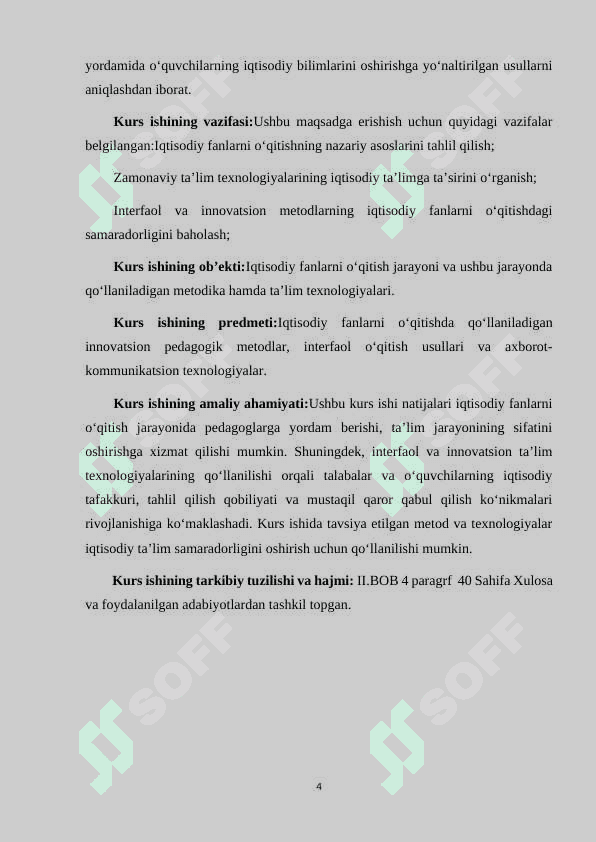 IQTISODIY FANLARNI O'QITISHDA METODIKA VA TA'LIM TEXNOLOGIYALARI 4