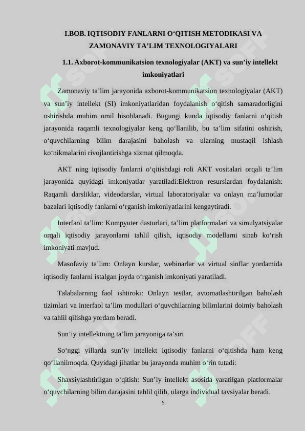 IQTISODIY FANLARNI O'QITISHDA METODIKA VA TA'LIM TEXNOLOGIYALARI 5