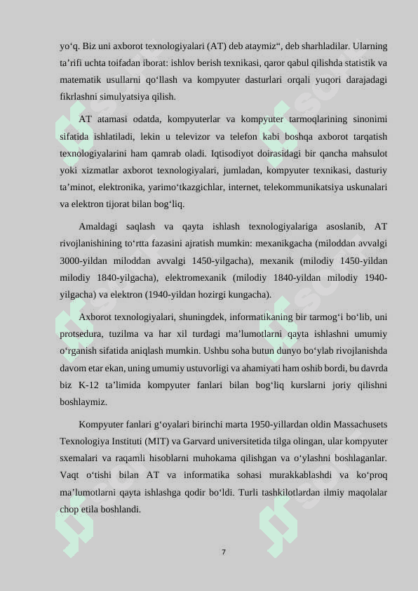 IQTISODIY FANLARNI O'QITISHDA METODIKA VA TA'LIM TEXNOLOGIYALARI 7