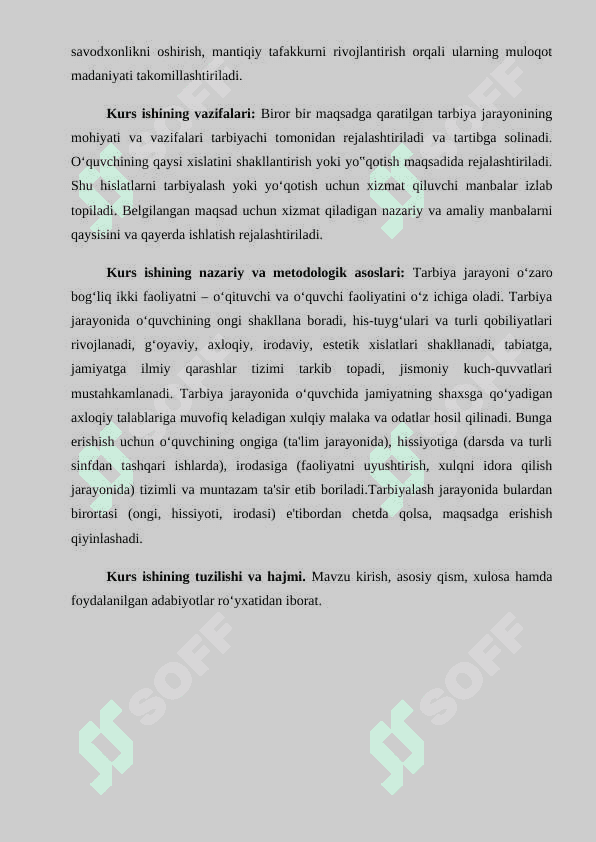 Boshlangʻich sinflarda tarbiya jarayoni mohiyati va mazmuni 5