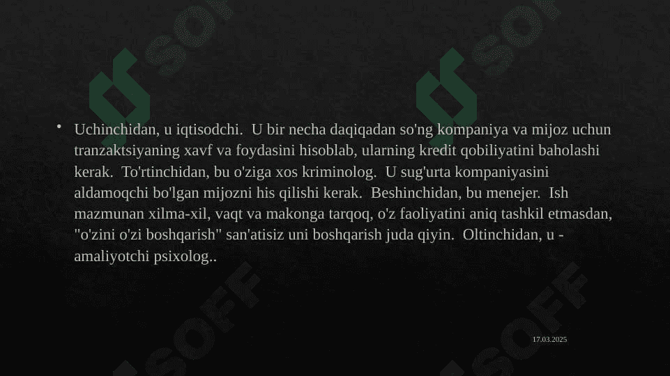 Sug'urta ishi sug'urta faoliyati 7