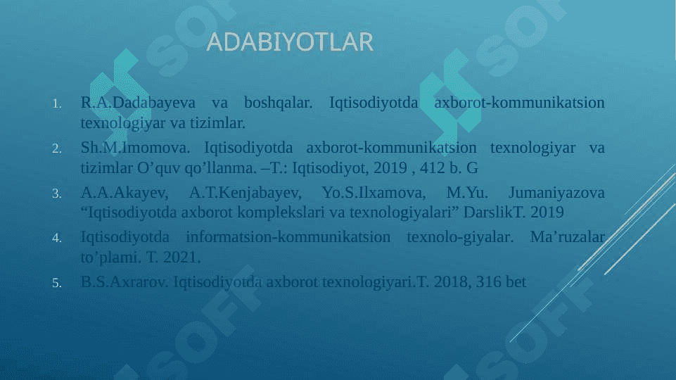 Iqtisodiyotda information-kommunikatsion texnologiyasining infratuzilmasi 2