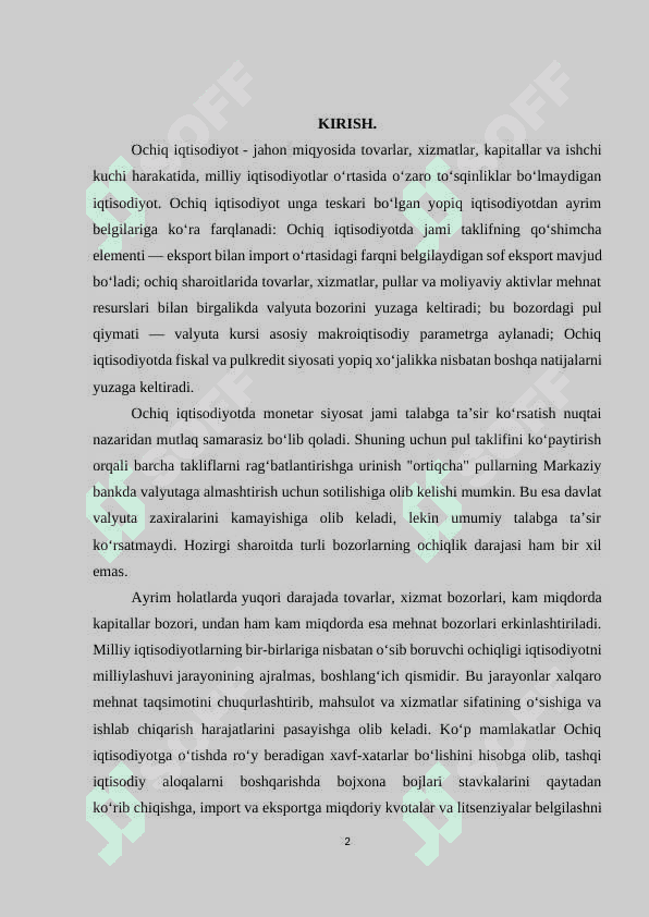 KICHIK OCHIQ IQTISODIYOT MODELI. 2