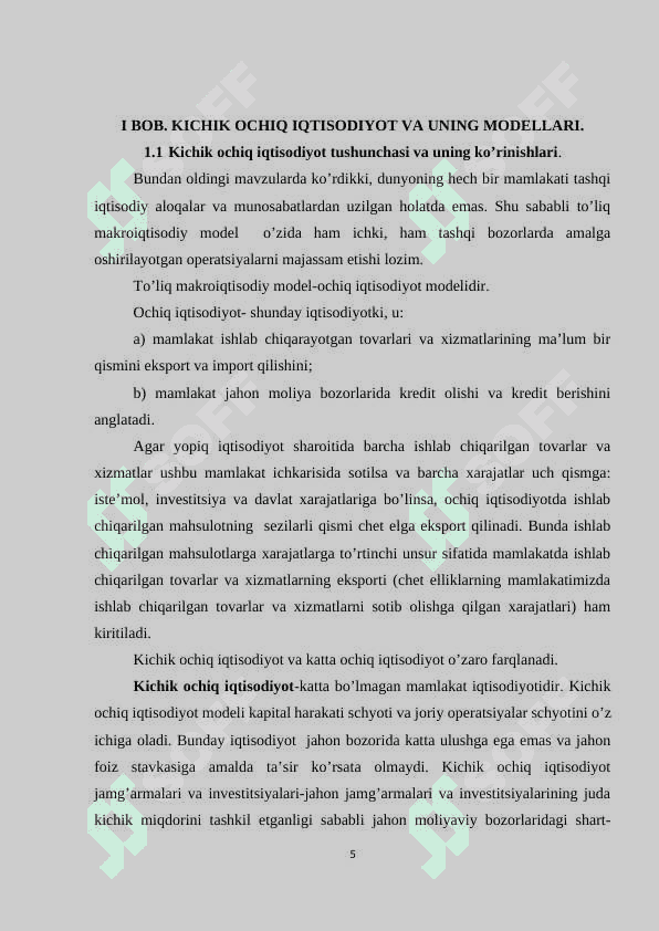 KICHIK OCHIQ IQTISODIYOT MODELI. 5