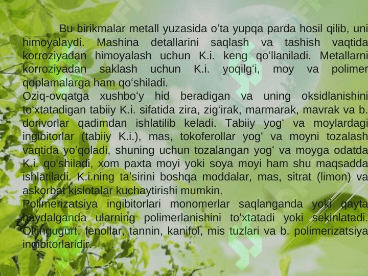 polimerlanish ingibitorlari va ularning fizik kimyoviy va mexanik xossalari 4