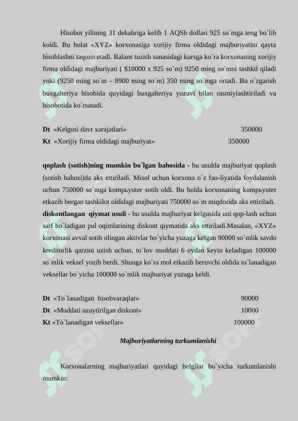 JORIY VA UZOQ MUDDATLI MAJBURIYATLAR mavzusida tayyorlangan kurs ishi 4