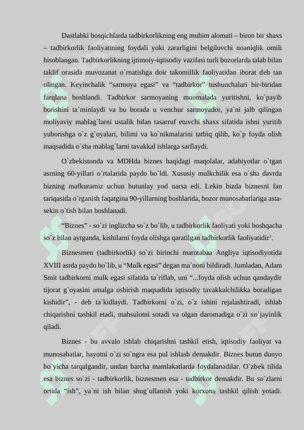 Tatbirkorlik asoslari  mavzusida tayyorlangan mustaqil ish 6