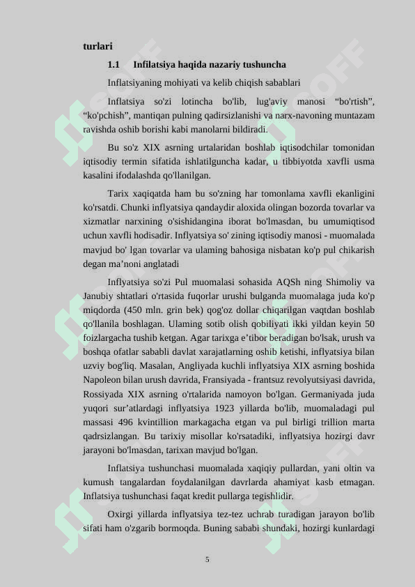 Inflatsiya va inflatsiyaga qarshi siyosat 5