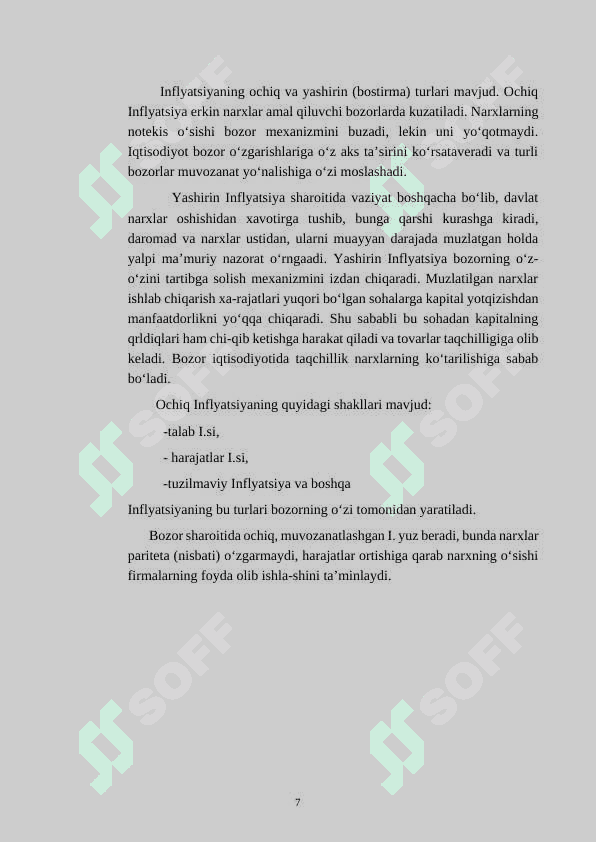Inflatsiya va inflatsiyaga qarshi siyosat 7