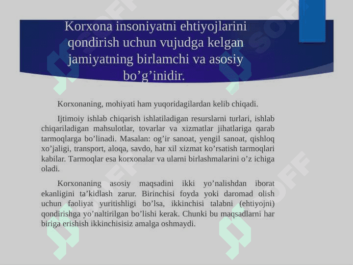Korxona xoʻjalik faoliyatini yurituvchi bozor iqtisodiyoti 4