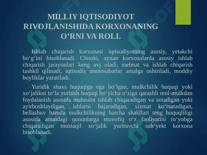SANOAT KORXONALARIDA ISHLAB CHIQARISH 4